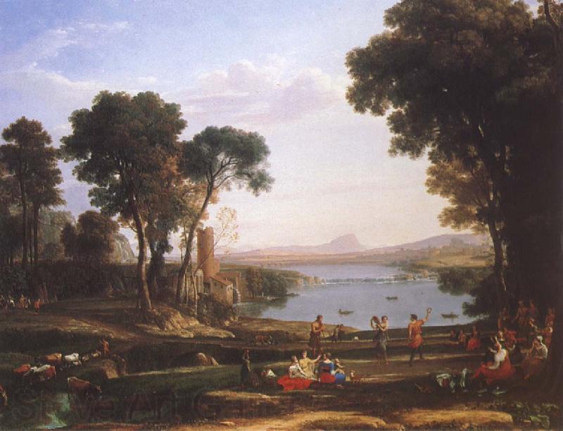 Claude Lorrain Landscape with Isaac and Rebecka brollop Norge oil painting art